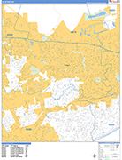 St. Peters  Wall Map Basic Style